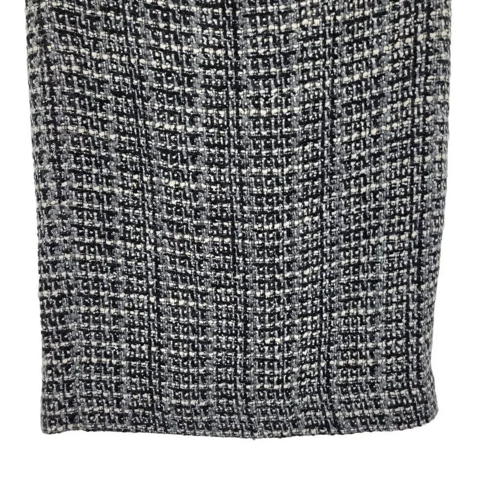 J. Crew Wool Tweed The Pencil Skirt‎ 0 Gray Black Twee Plaid Academia Career
